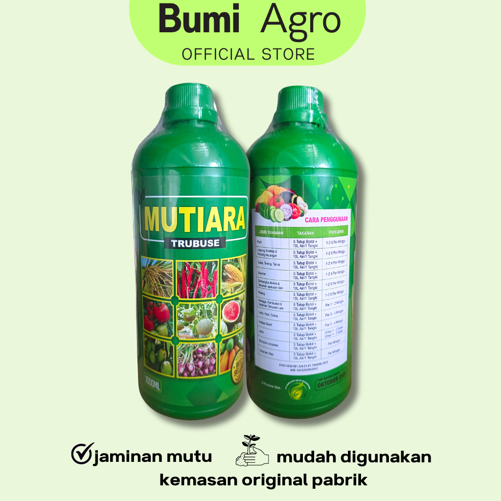 Pupuk 1 liter NPK Cair MUTIARA TRUBUSE Galaxy ZPT Tingkatkan Panen Padi Cabe Jagung Buah Kedelai