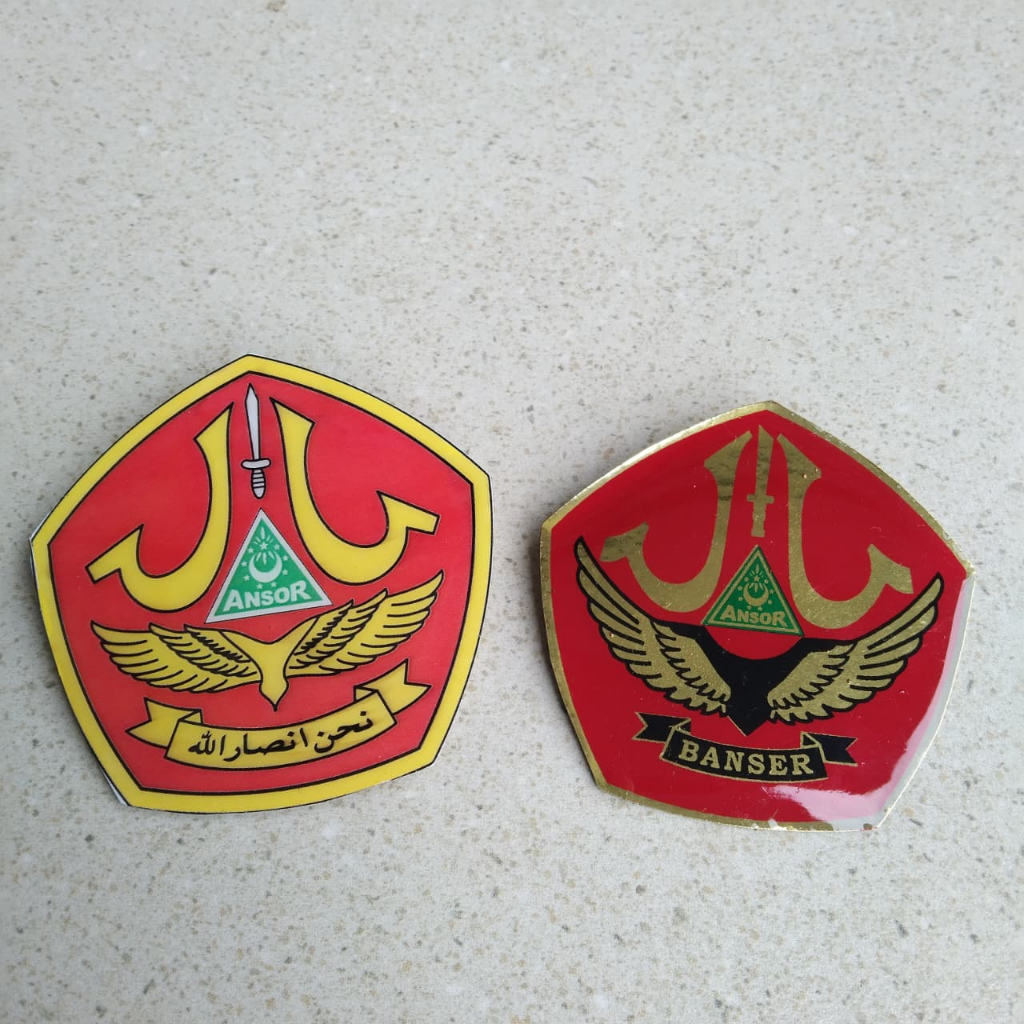 pin BANSER ANSOR nu emblem kuningan lapis resin bijian
