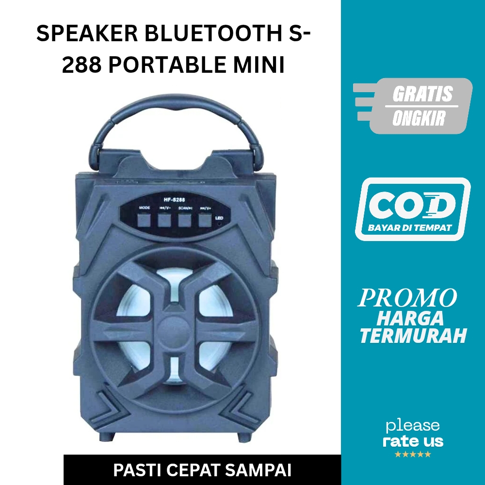 Speaker Bluetooth S288 S-288 S 288 Portable MKC JBK Speaker Bluetooth Mini Karaoke 3inch Tanpa Mic
