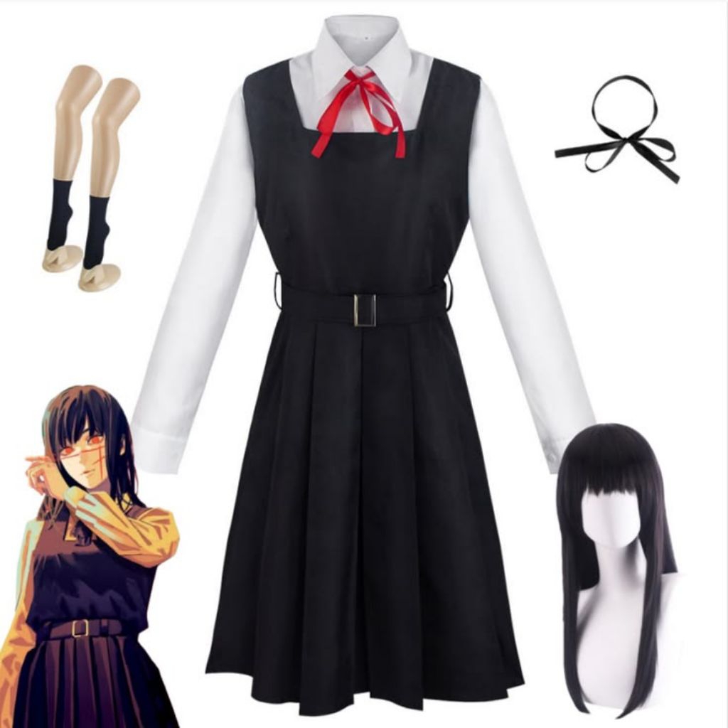 FULLSET Costume Asa Mitaka Chainsaw Man | Fullset  Cosplay Yoru Chainsaw Man