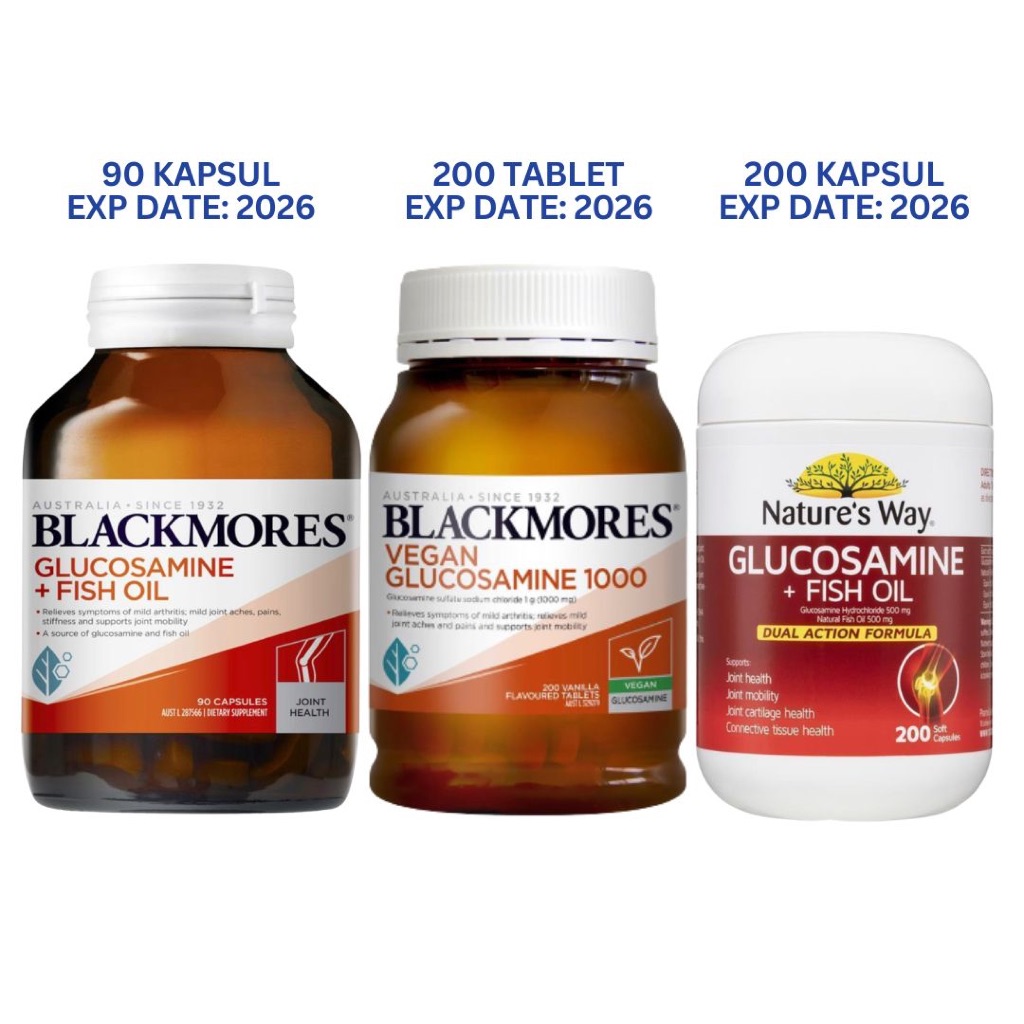 Nature's Way Glucosamine + Fish Oil 200 Soft Capsules / Vegan Glucosamine 1000 200 Tablets