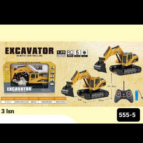 Mainan RC Excavator Alat Berat Remote Control 5 Channel - Skala 1:20 // Kado Anak Cowok Mainan Eduka