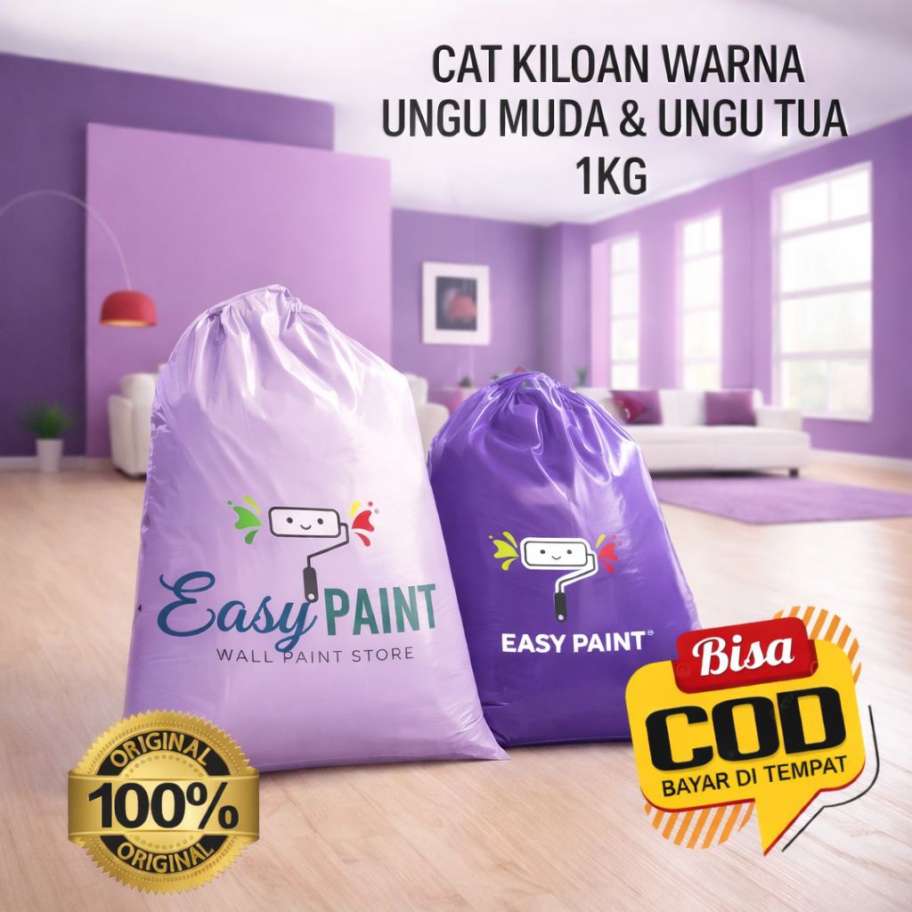 Cat tembok kiloan warna ungu cat tembok 1 kg warna ungu cat tembok berkualitas