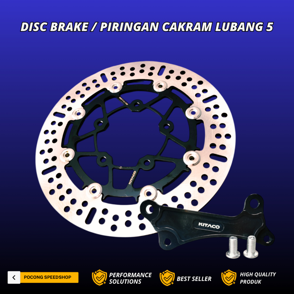 DISC KITACO LUBANG 5 260MM + BREKET VARIO 125 NEW DISC VARIO LUBANG 5 KITACO DISC CAKRAM