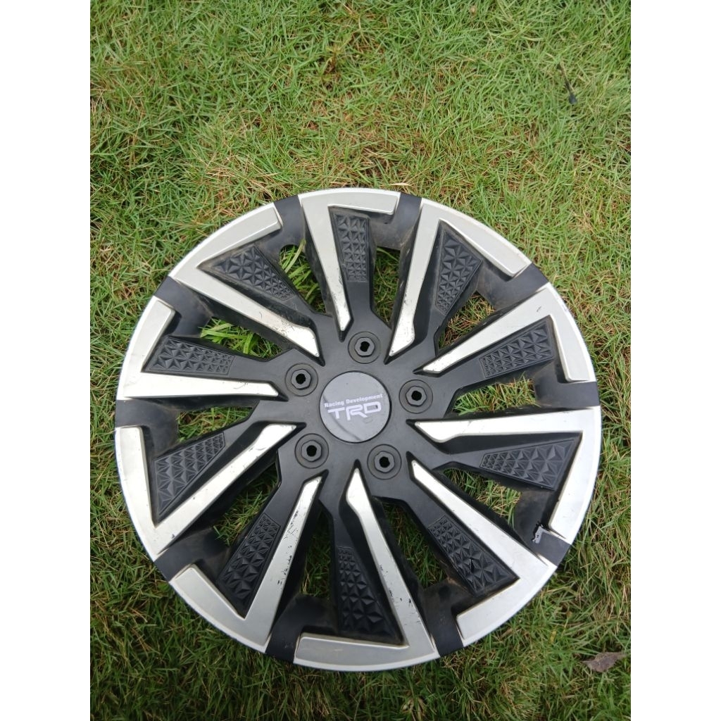 Dop Roda / Dop Velg Mobil Ring 13 Exo Silver Hitam TRD Second