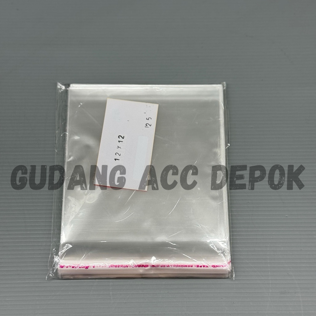 (ISI 100 LEMBAR) PLASTIK OPP SEAL BENING 25 MICRON UKURAN 12x12 | OPP ROTI DONAT BISKUIT COOKIES SOU