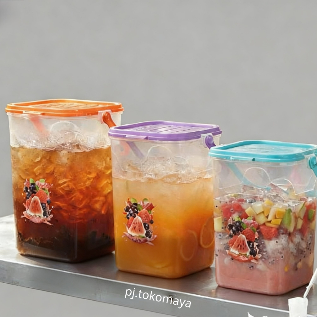 Kiara Toples Es Buah 14 Liter Gerobak Es Teh Manis Set Gayung BPA Free Aman Untuk Makanan