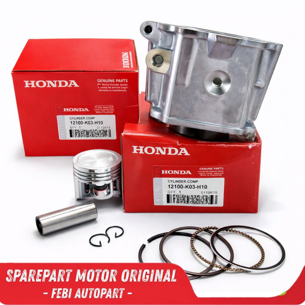 BLOK + PISTON ASLI ORIGINAL HONDA AHM K03 REVO ABS FI INJEKSI , REVO FIT FI INJEKSI , REVO 110 FI IN