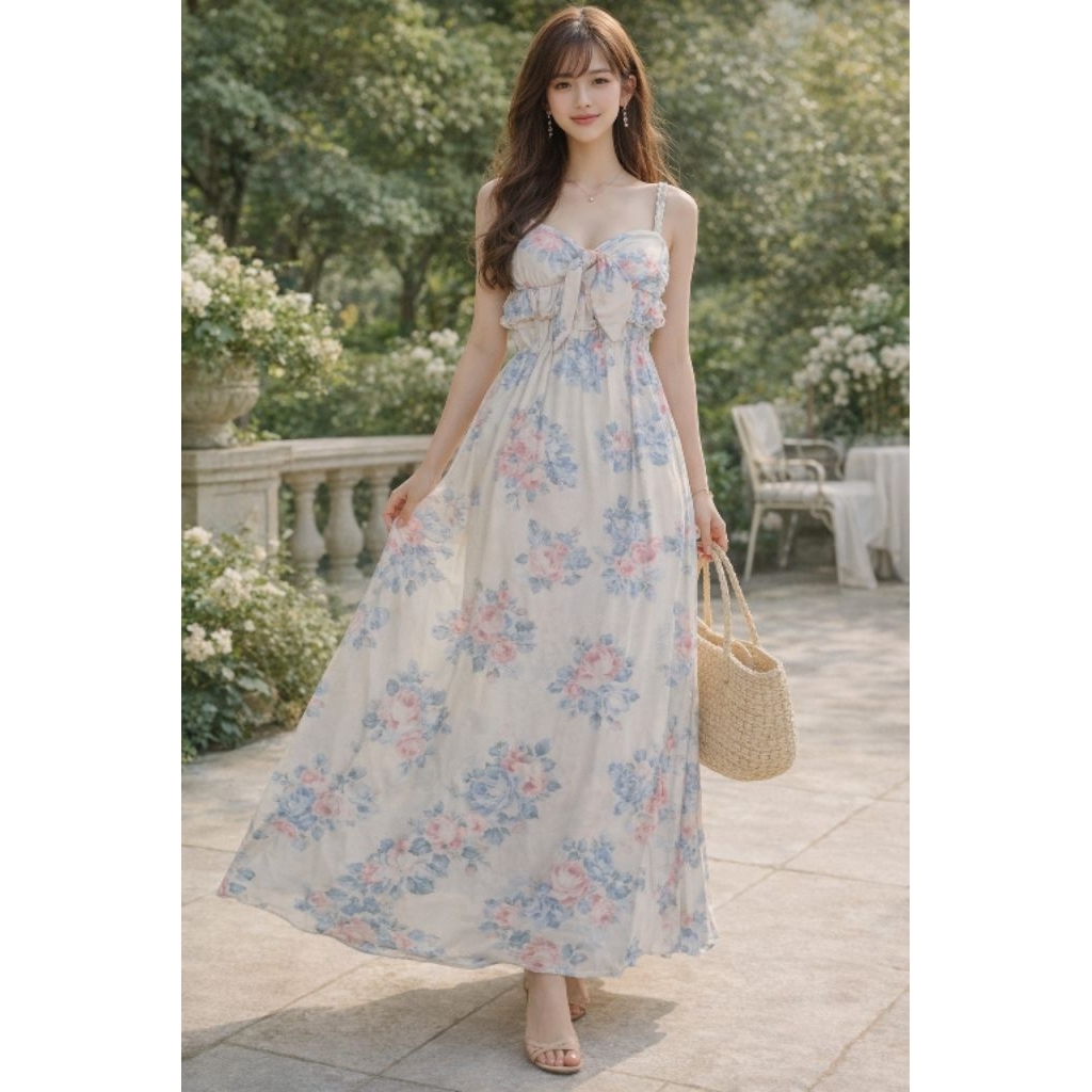 Dress Pantai Bunga-bunga Panjang