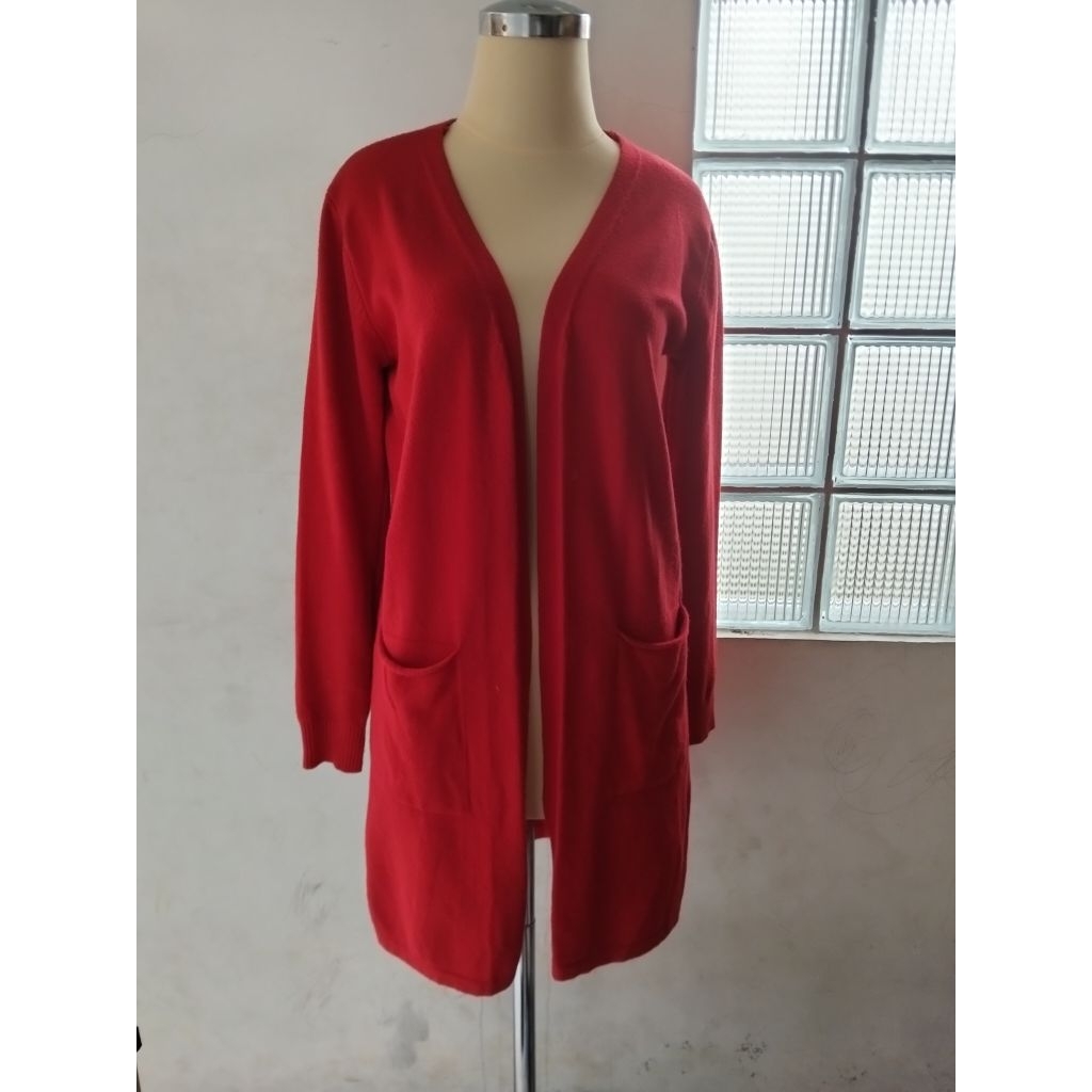 cardigan merah/outer merah/sweater merah/cardigan rajut lembut