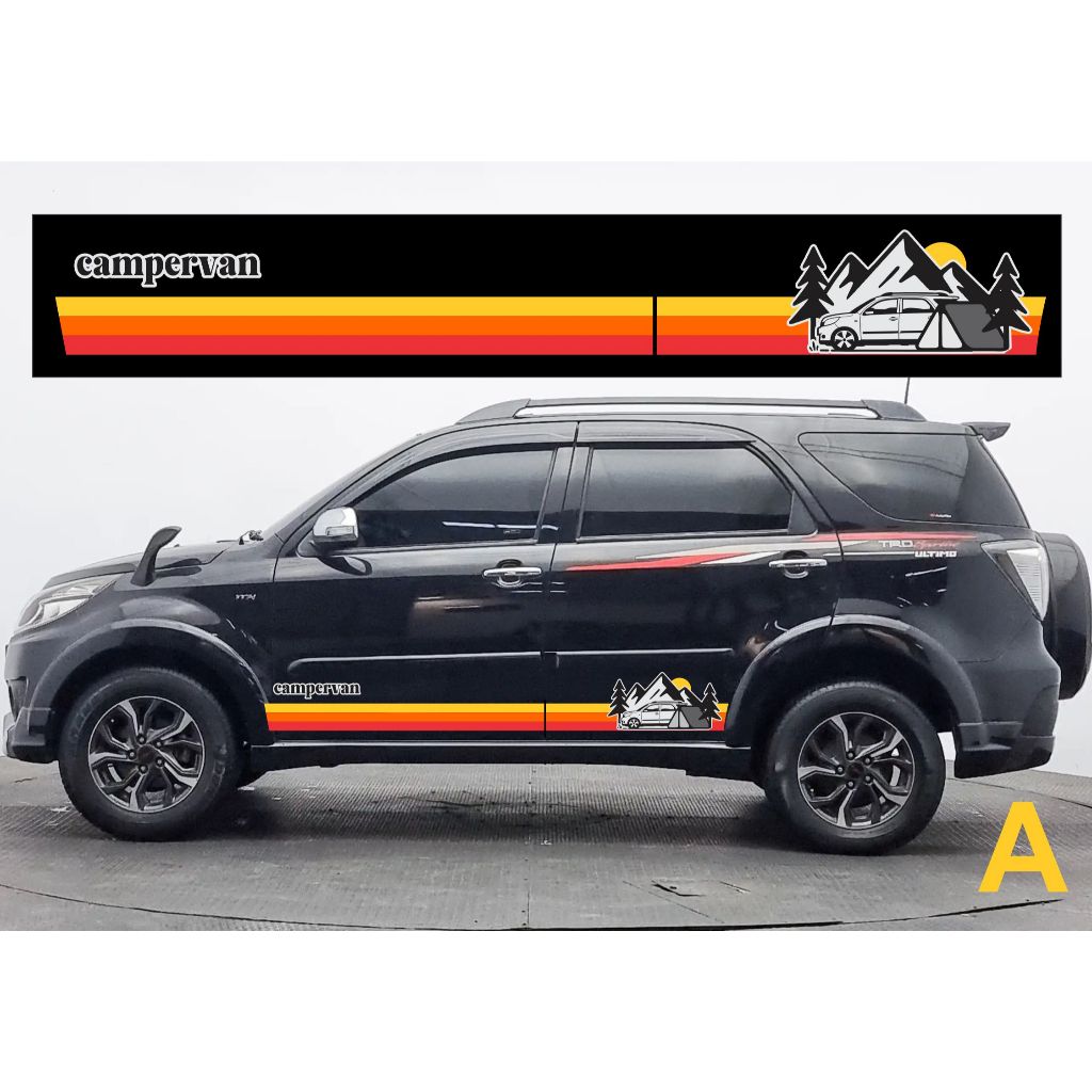 STICKER CUTTING MOBIL Toyota rush tema campervan