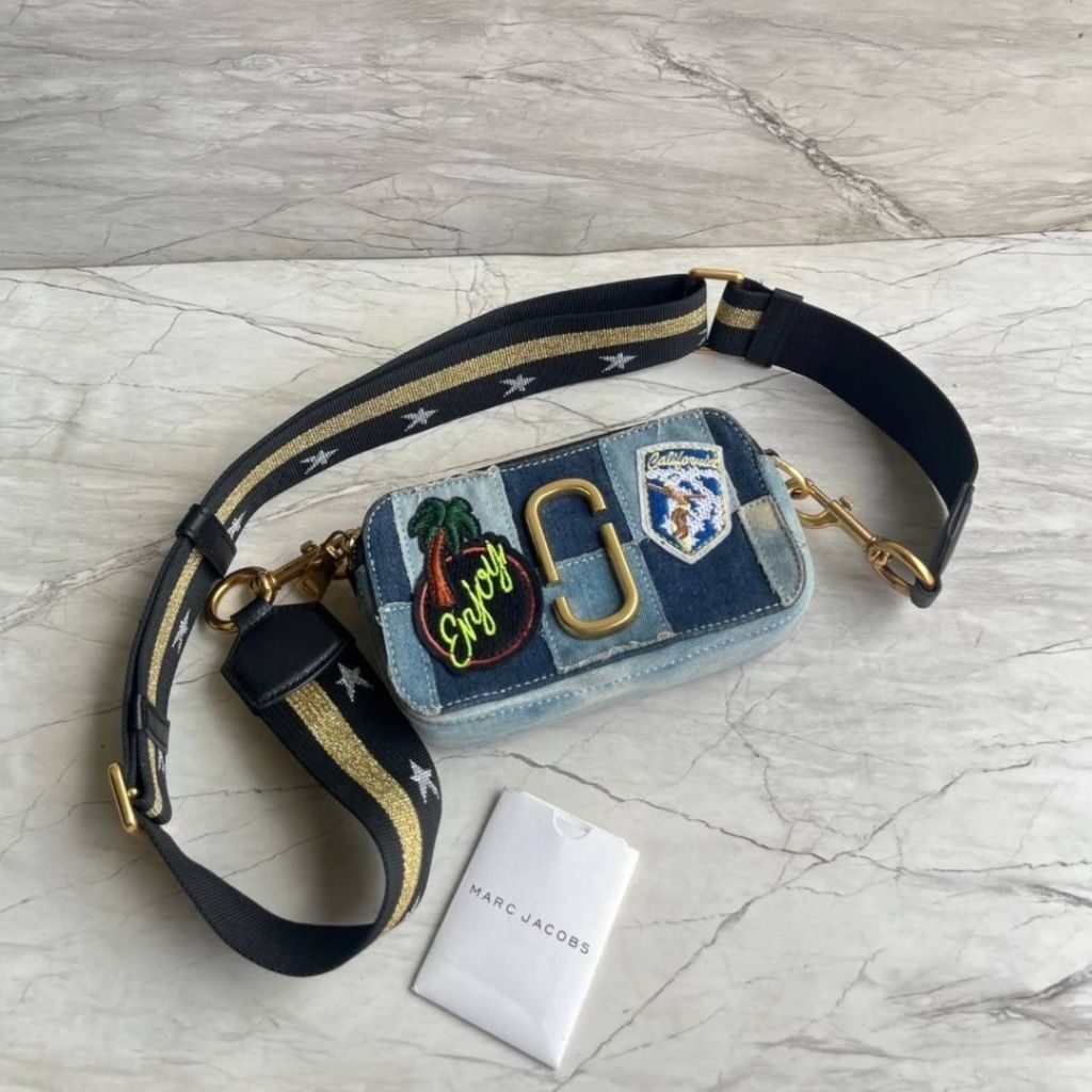 PL) MJ Snapshot Denim Patchwork Camera bag