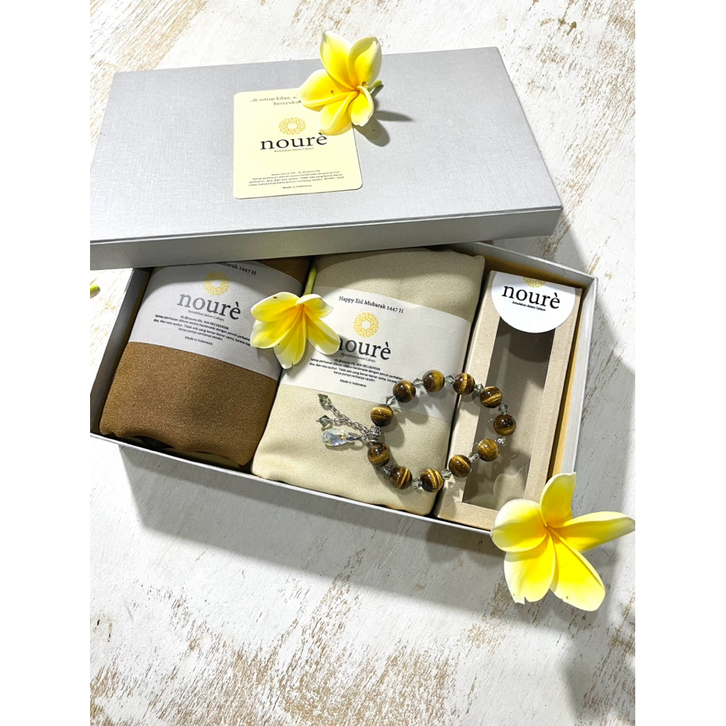 Hampers tasbih gelang batu Tiger Eye dan kristal Swarovski