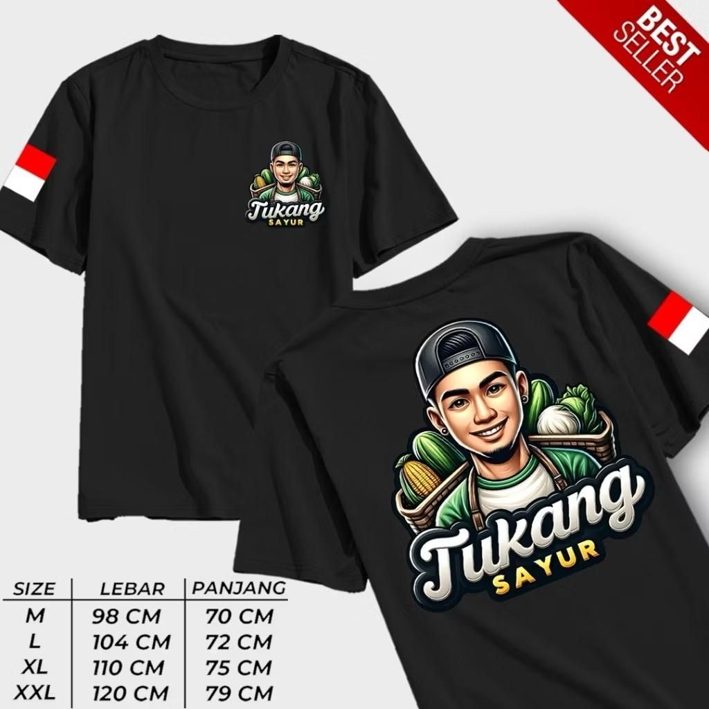 KAOS DISTRO TUKANG SAYUR//KAOS KATA KATA VIRAL MODEL TERBARU//BAHAN 100% KATUN PREMIUM