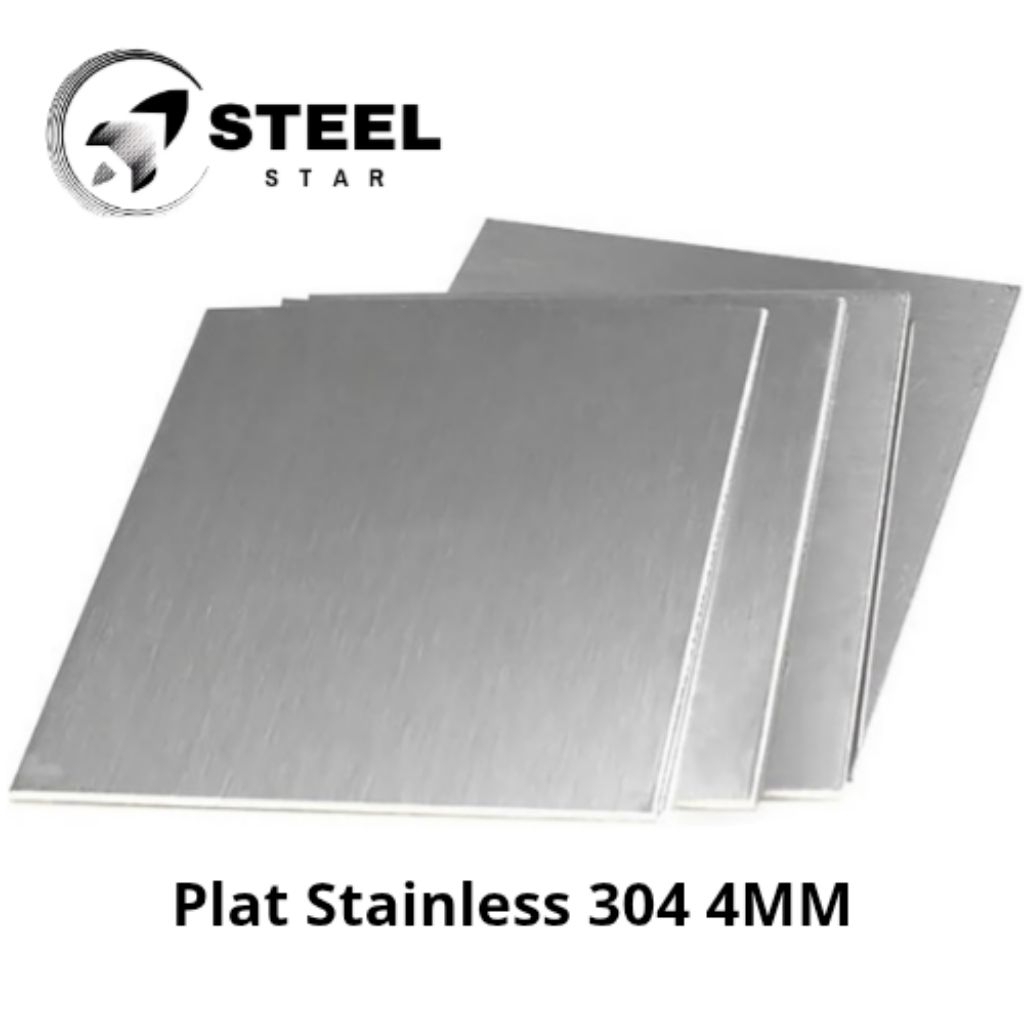 Plat Stainless 304 - 4mm x Costum ukuran - Kotak dan bulat - plat ss 304