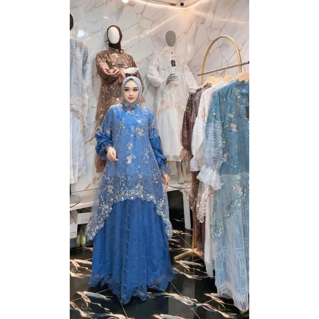 Lizzy Renata Dress COD LD100-110 PB140 Cantik Baju Murah Gown Brokat Murah Elegant Baju Lebaran Supe