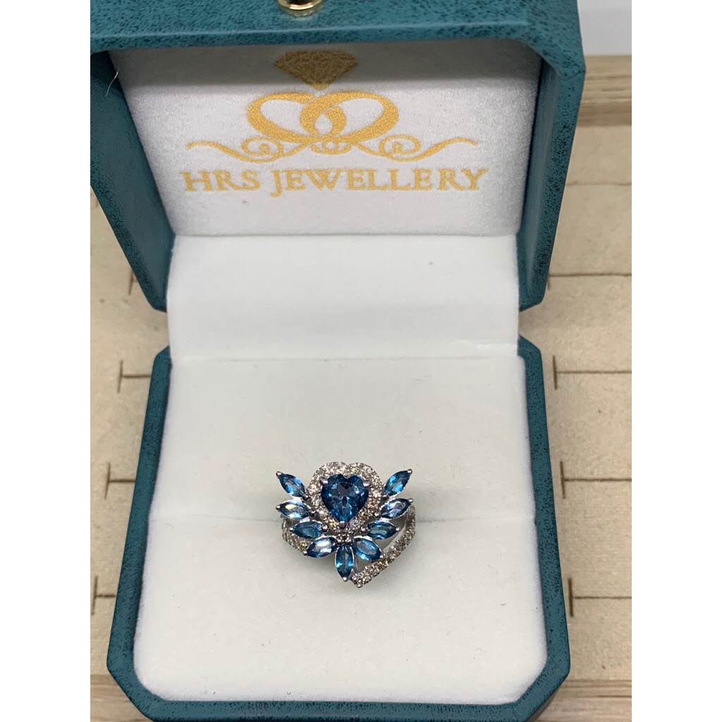 Cincin Berlian Wanita / cincin blue tofaz