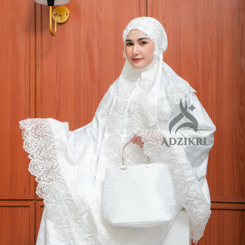 Mukena Dewasa Prada Pengantin Sutera Paris Premium