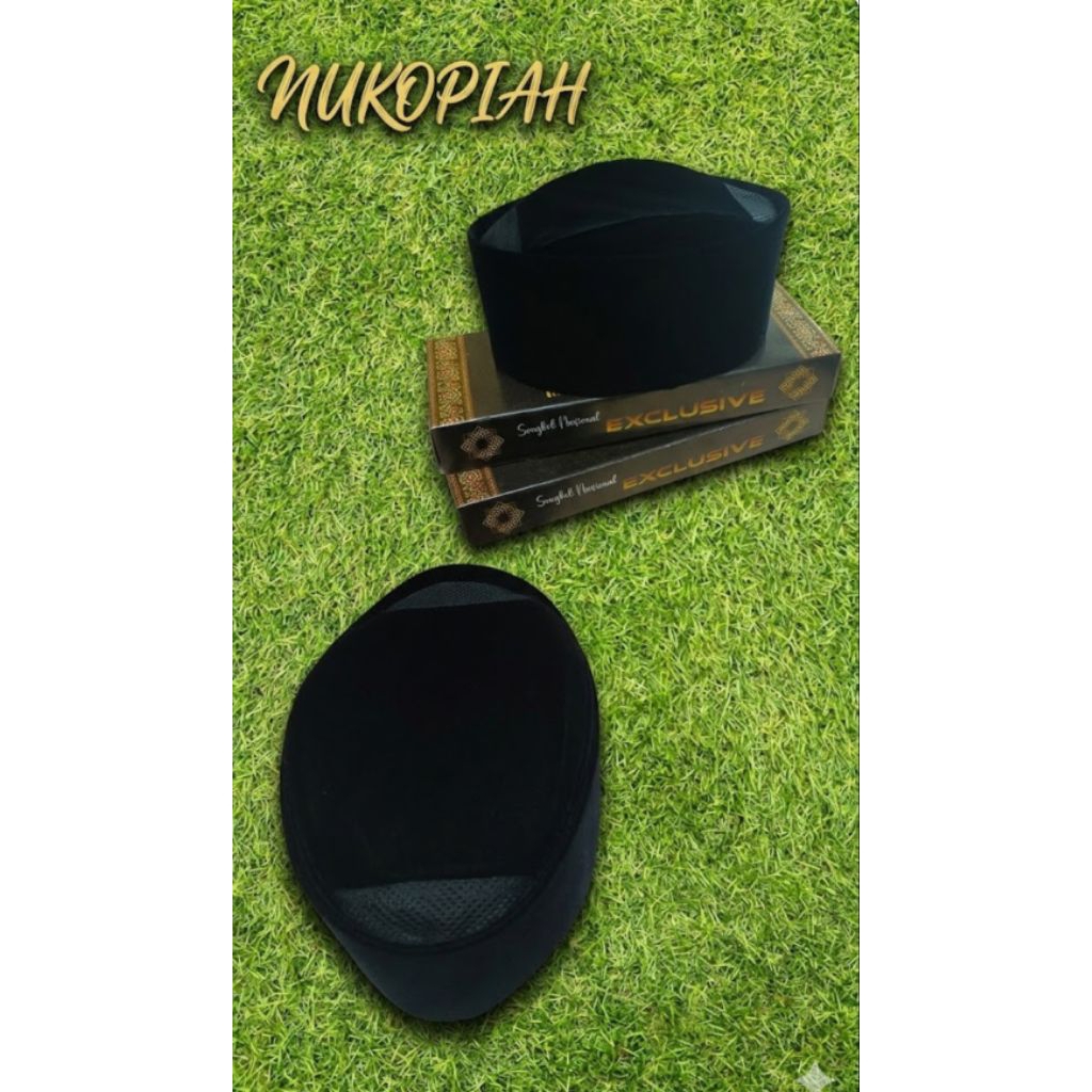 NUKOPIAH Songkok Peci Kopyah hitam polos Susun AC