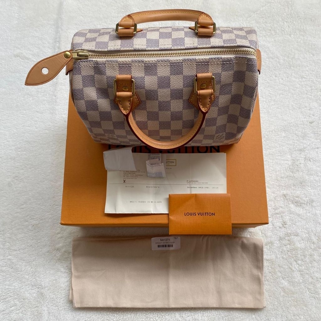 preloved bag LV Louis Vuitton Damier Azur speedy 25