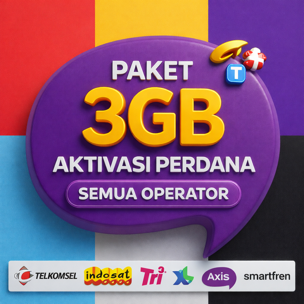 Paket 3GB untuk syarat aktivasi perdana tsel xl axis tri isat smart