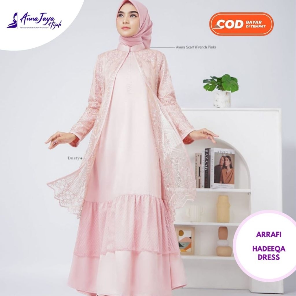 Arrafi Gamis Hadeeqa Dress Original Roberto Cavalli Brukat Dress Muslimah