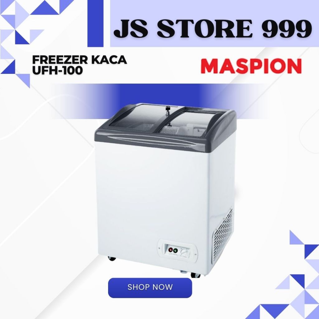 CHEST FREEZER BOX MASPION UFH-100C SLIDING KACA 100 LITER UFH 100C GARANSI RESMI