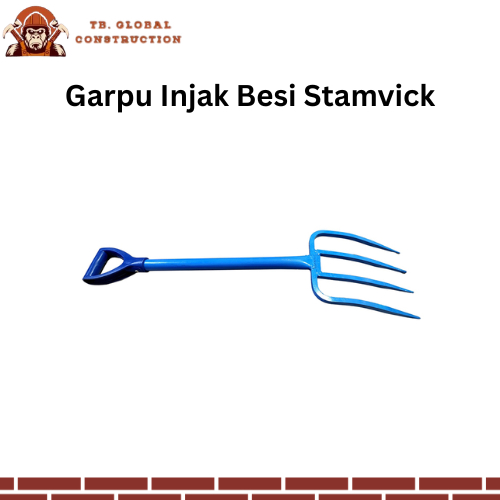 Garpu Garukan Injak Tanah 4 Mata Besi Stamvick
