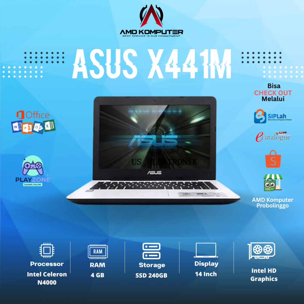 LAPTOP ASUS X441MA Intel Celeron N4000/4GB/240GB/14 Inch SECOND 943D