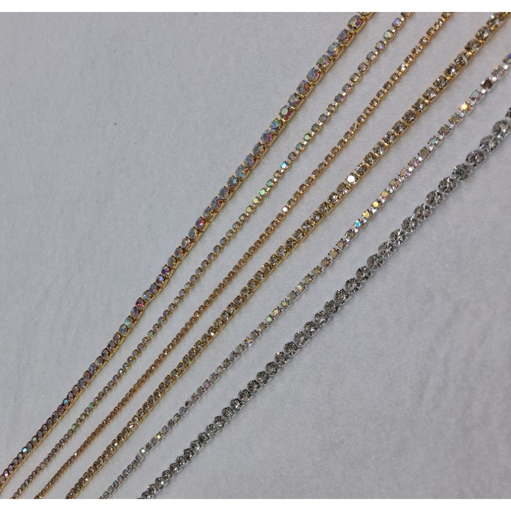 ( 1 METER )MATA CANGKANG DIAMOND METERAN / KRISTAL CHAIN ROOL / PAYET DIAMOND STRING RANTAI / MANIK 