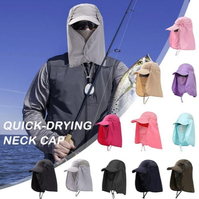 Topi Mancing Topi Rimba Multifungsi Fishing Hat Anti UV Masker Jepang Outdoor Hat Nylon Topi Memanci