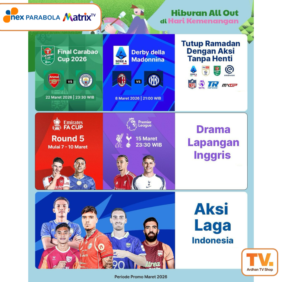 Nex Parabola Dan Matrix DIAMOND 30 Hari - Paket nonton Semua Channel, paket Lengkap Nex Parabola