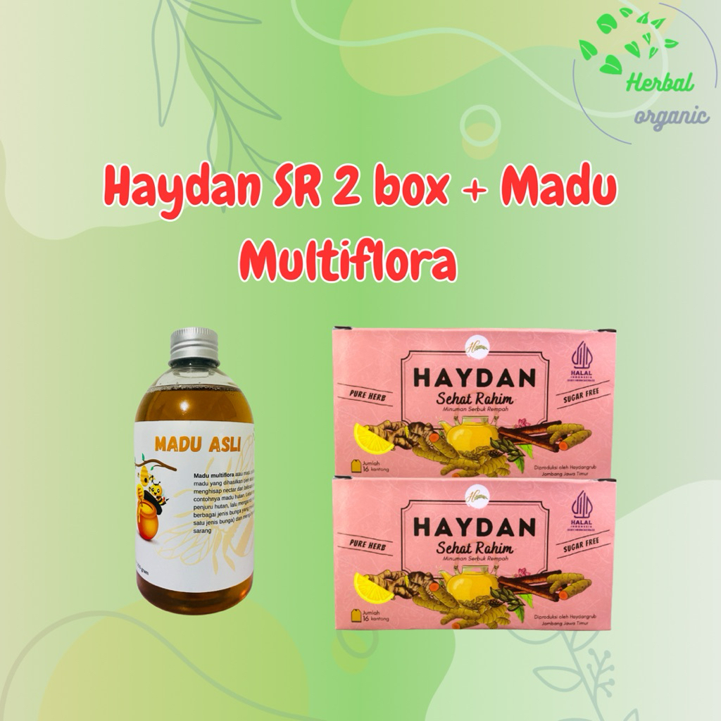 Paket Promil suami istri 2 box Haydan SR dan 1 botol madu