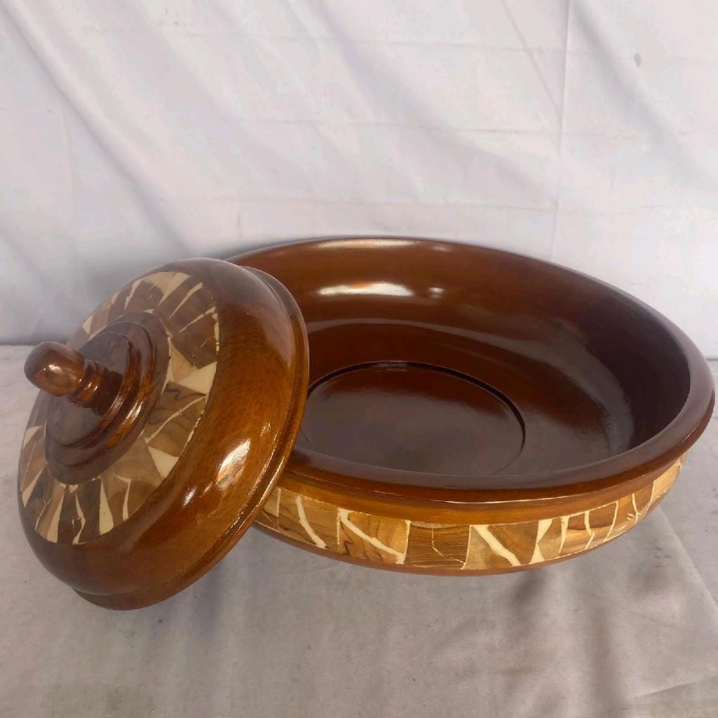 Bokor Kayu Ukuran 30cm Motif Cantik & Elegan