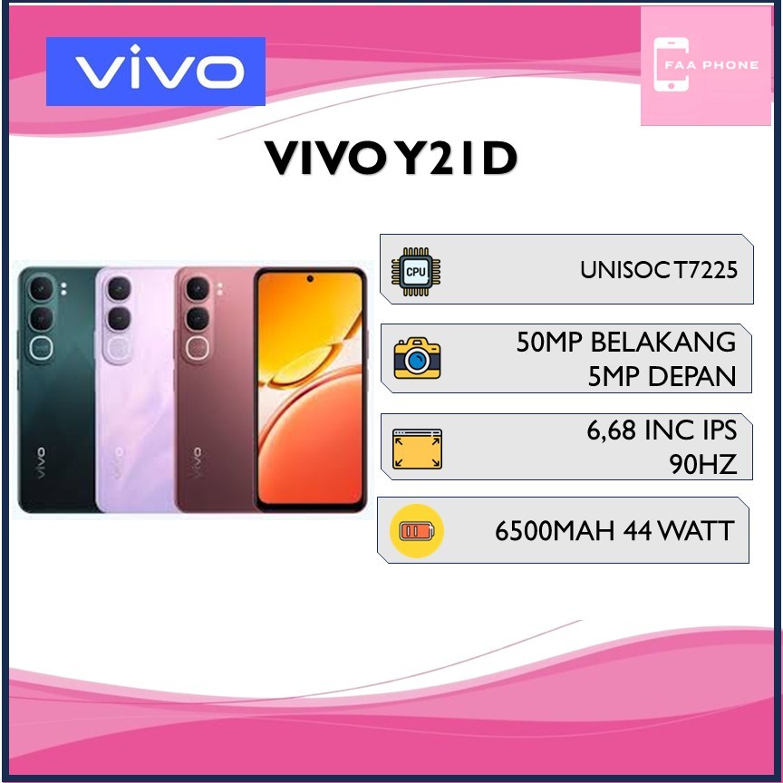 VIVO Y21D RAM 8GB  ROM 128GB UNISOC T7225