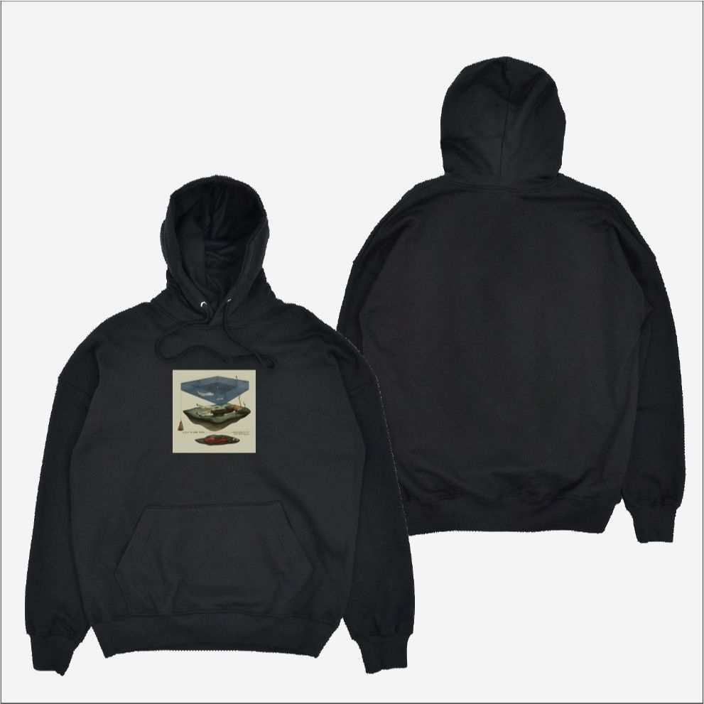 Kaligane Hoodie Efek Rumah Kaca Seperti Rahim Ibu Music Sweater Pullover Unisex Hitam