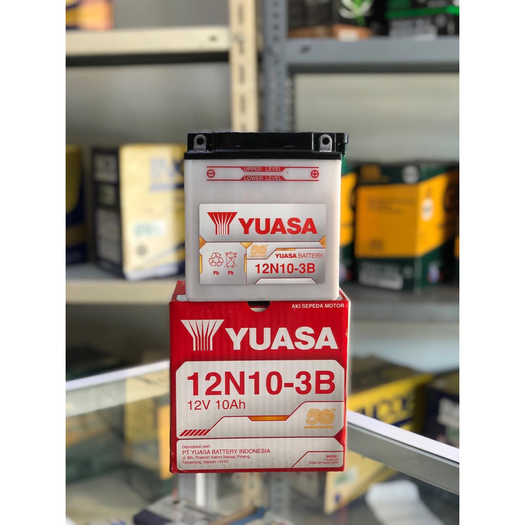 AKI YUASA 12N10-3B-A 12V VESPA VIAR TOSSA AKI MOTOR RODA 3 YUASA