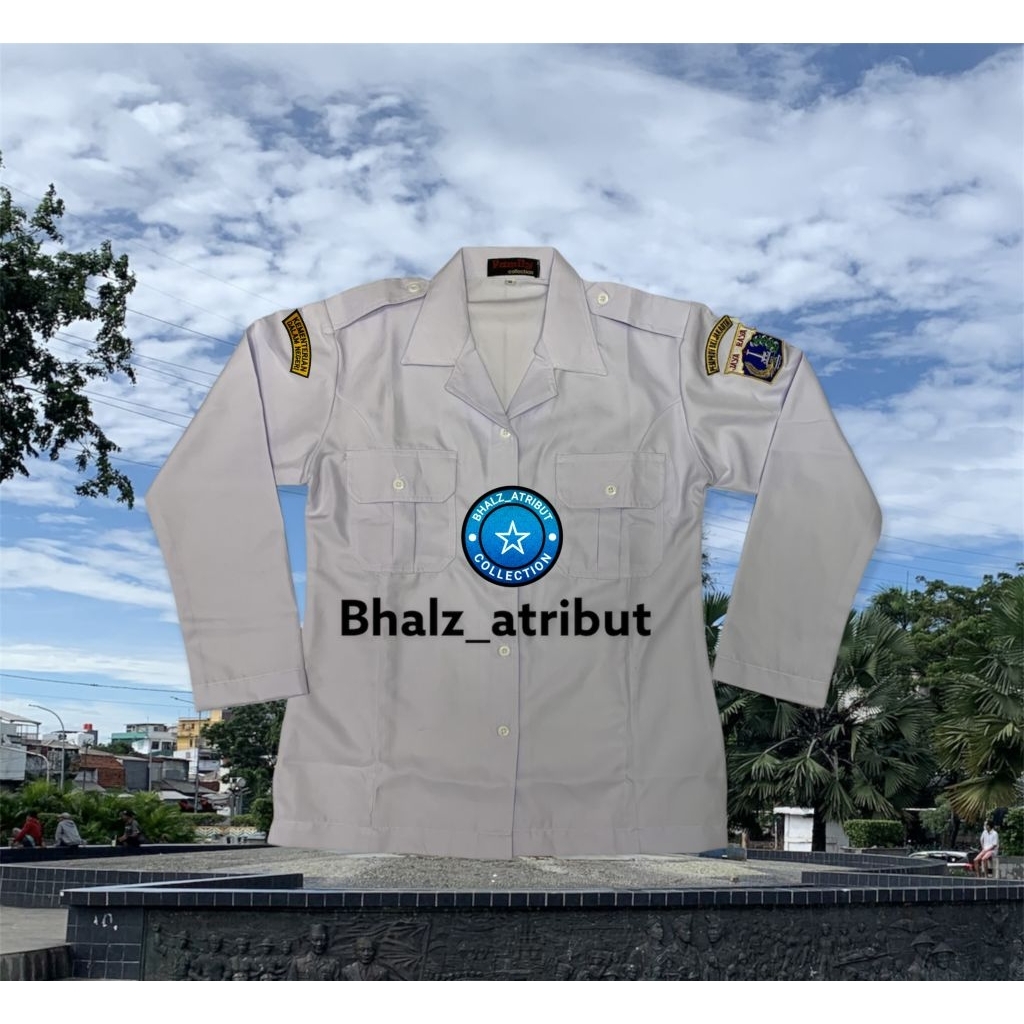 Baju putih dki seragam pemda putih dki kemendagri kemeja putih jaya raya(WANITA KERAH TIDUR TXSAS)