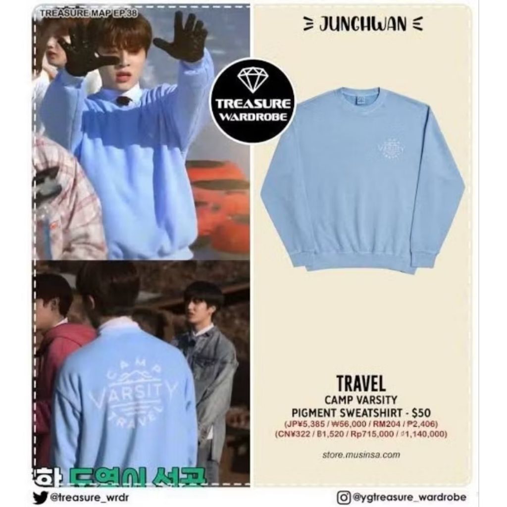 CREWNECK TRAVEL CAMP VARSITY ORI