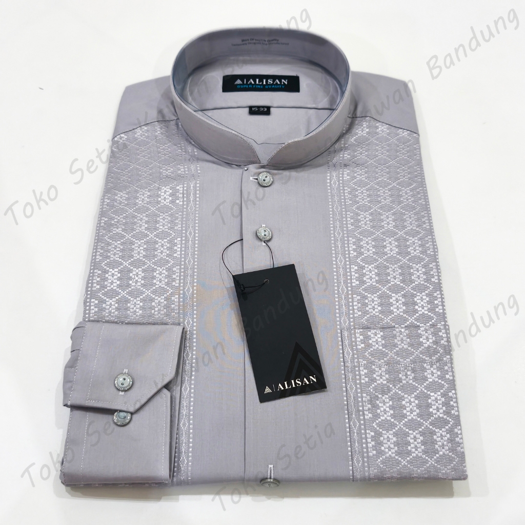 Koko ALISAN Bordir Regular WARNA Lengan Panjang ( ABU 00395 )
