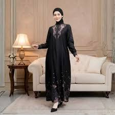 ZOYA DRESS FLORA HITAM SAMBIT F GAMIS WANITA DRESS WANITA