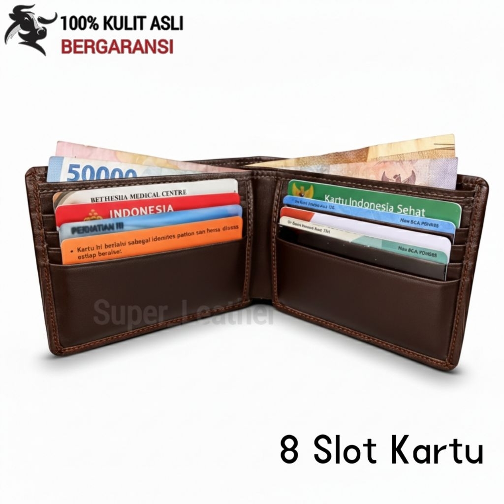 Dompet Pria 100% ORIGINAL Kulit Asli Lipat Tipis