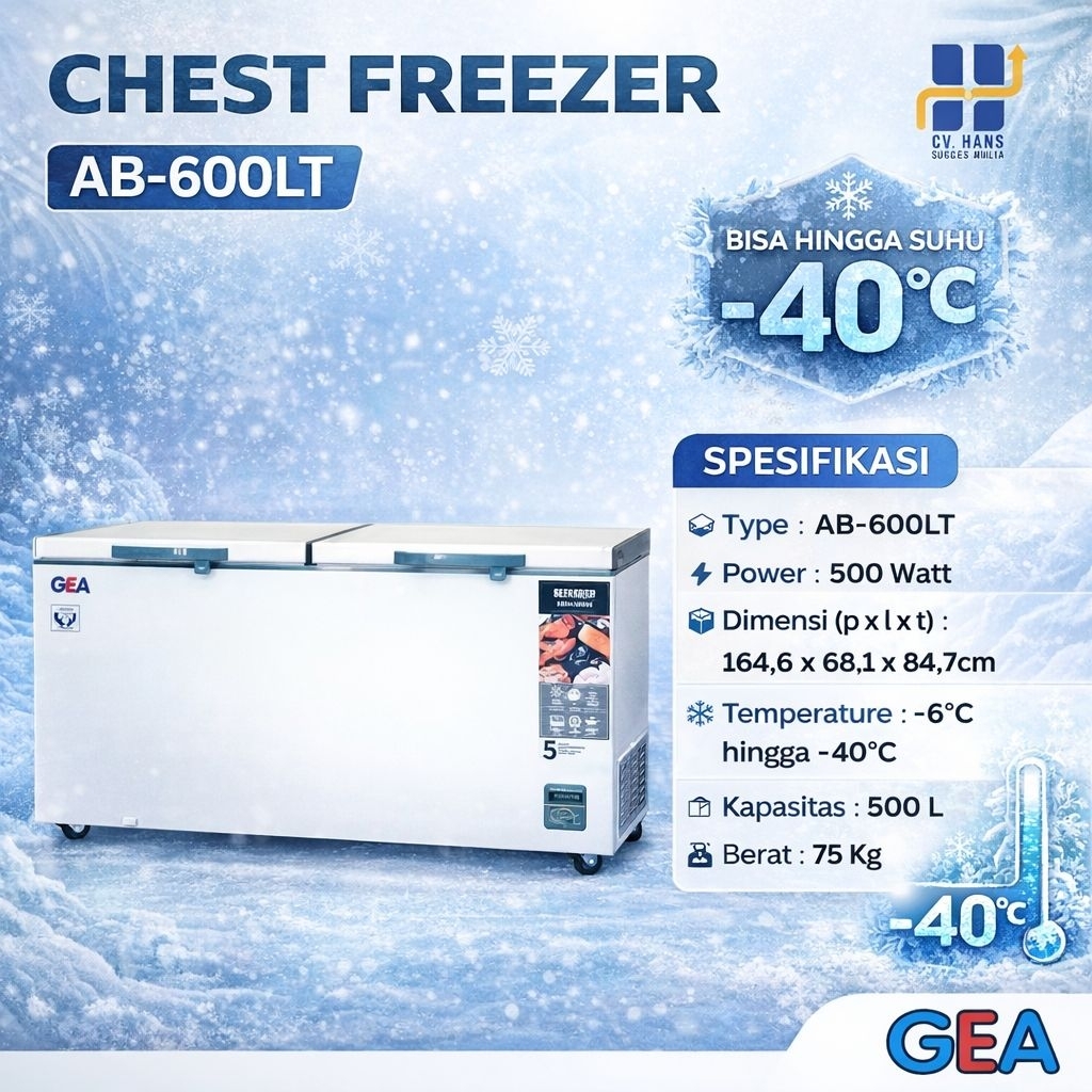 CHEST FREEZER (GEA) AB-600 R/ Freezer Box 500 Liter