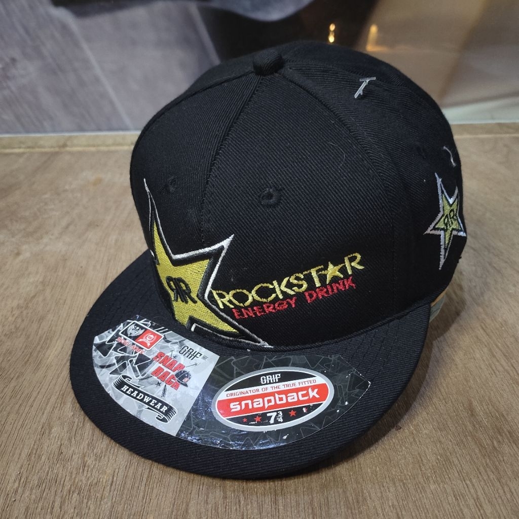 TOPI SNAPBACK ROCKSTAR BAHAN KANVAS TEBAL BORDIR PREMIUM