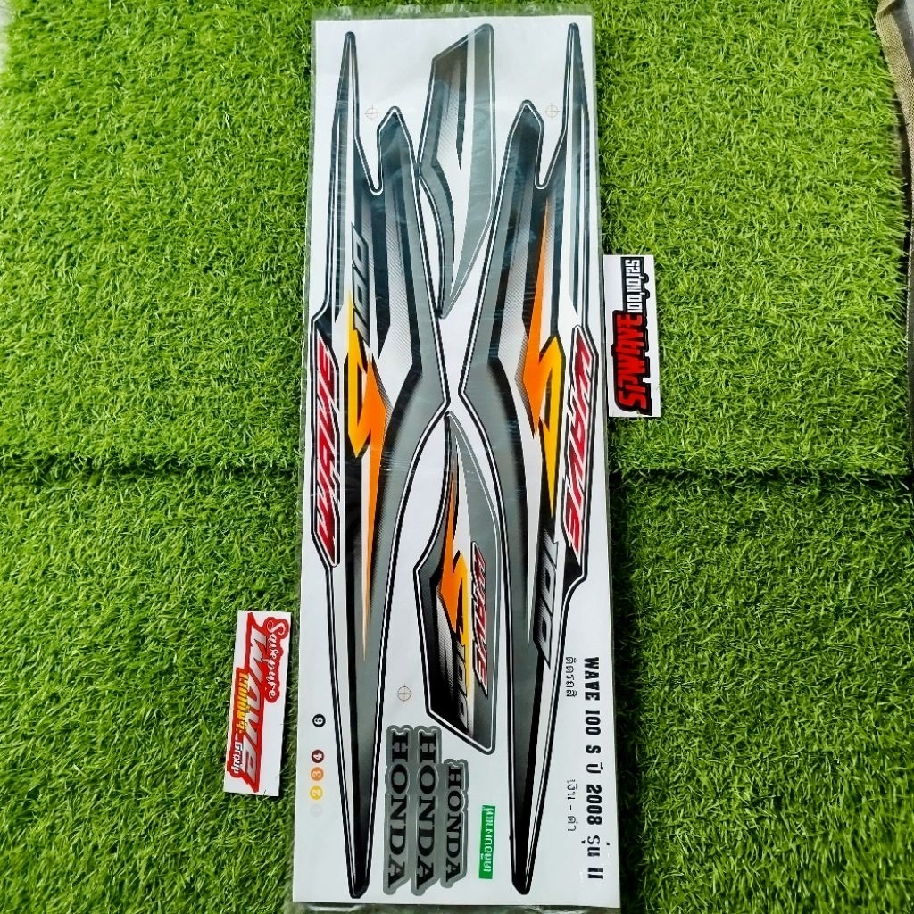 Striping Wave100S Konsep Body Silver Kodak Paper By K-Photo Best Quality Original Thailand Untuk Mot