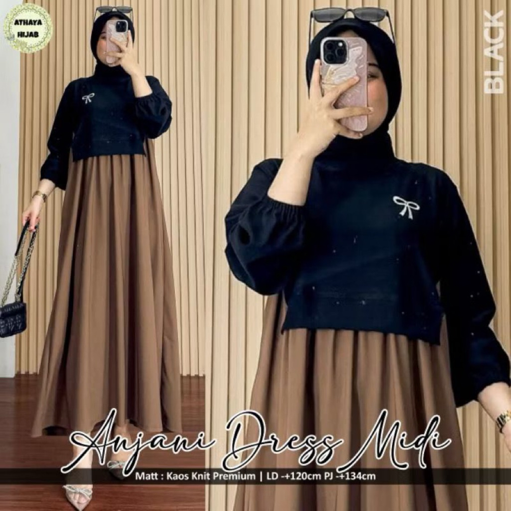 Anjani dress knit premium apl bordir