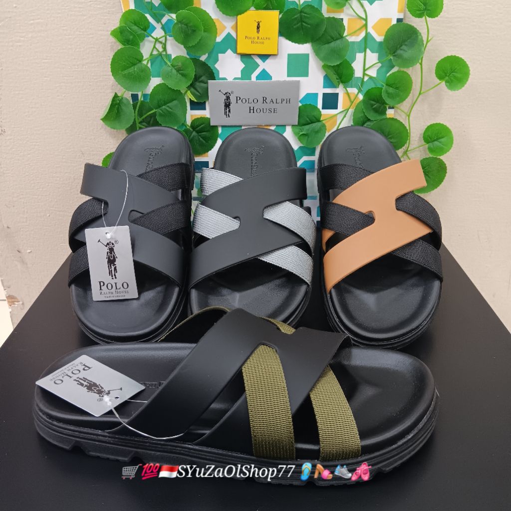 [Bisa COD/100% Original/Art HAMERO 03] Sandal Pria POLO RALPH HOUSE/Sandal Casual Pria/Sandal Slide/