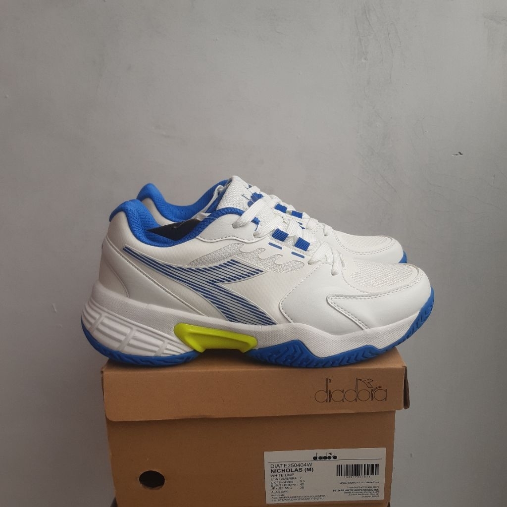 SEPATU TENNIS PRIA - DIADORA NICHOLAS/white cocok untuk tennis badminton padel