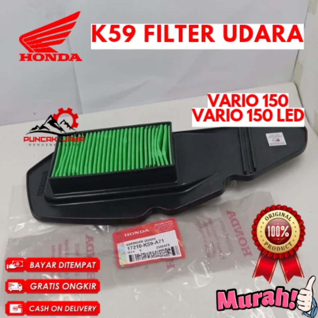 FILTER UDARA ORIGINAL HONDA KODE K59,  FILTER UDARA VARIO 150, FILTER UDARA VARIO 150 LED