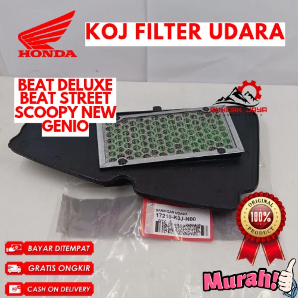 FILTER UDARA ORIGINAL HONDA KODE KOJ,  FILTER UDARA BEAT DELUXE, FILTER UDARA BEAT STREET